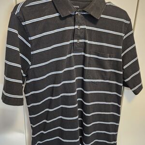 George Black Polo with White Stripes
